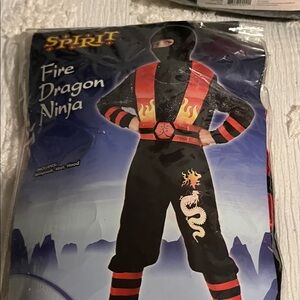 Spirit Fire Dragon Ninja Costume - Black and Red